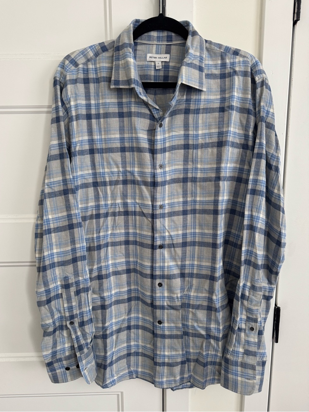 Peter Millar Crown Sherbrooke Cotton Sport Long Sleeve Shirt in British Grey